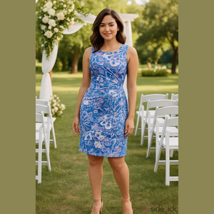 Maxine Zeaberg NEW Pucci print dress pink blue sleeveless dress Small